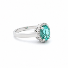 Load image into Gallery viewer, 14k White Gold Tourmaline Ring with Diamonds
