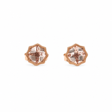 Load image into Gallery viewer, 14k Rose Gold Morganite Studs
