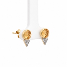 Load image into Gallery viewer, 14k Yellow Gold Citrine Earrings with Diamonds
