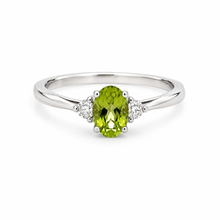 Load image into Gallery viewer, 14k White Gold Peridot Ring
