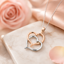 Load image into Gallery viewer, 14k Two Tone Large Signature Heart Necklace
