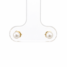Load image into Gallery viewer, 14k Yellow Gold 4mm A Akoya Pearl Studs
