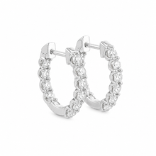 Load image into Gallery viewer, 14k White Gold Lab Grown Diamond Hoops
