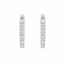 Load image into Gallery viewer, 14k White Gold Lab Grown Diamond Hoops
