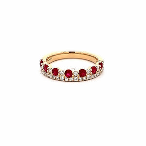 14k Yellow Gold Ruby and Diamond Ring