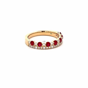 14k Yellow Gold Ruby and Diamond Ring