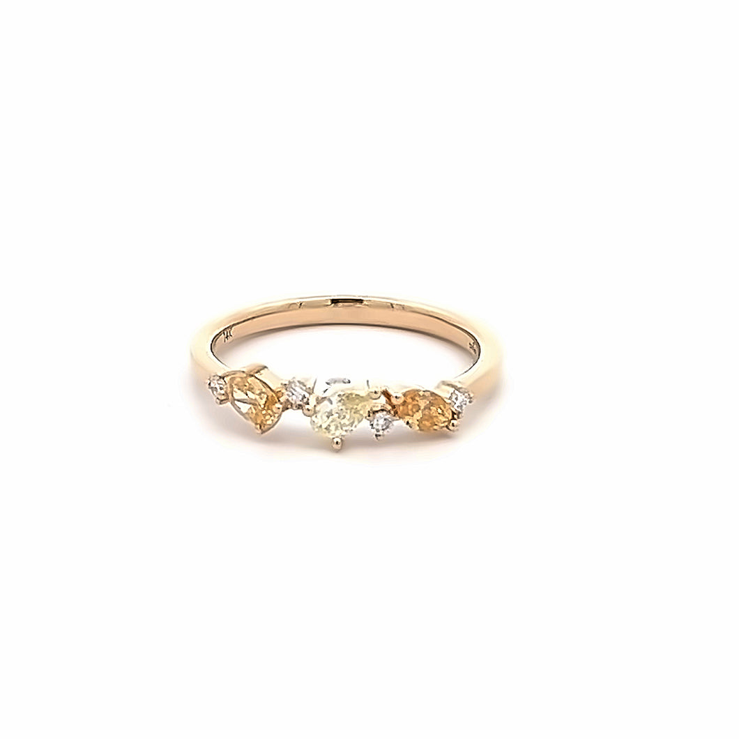 14k Yellow Gold Fancy Diamond Ring