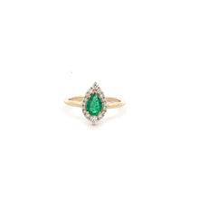 Load image into Gallery viewer, 14k Yellow Gold Emerald Ring with Diamonds
