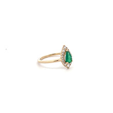 Load image into Gallery viewer, 14k Yellow Gold Emerald Ring with Diamonds
