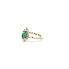 Load image into Gallery viewer, 14k Yellow Gold Emerald Ring with Diamonds
