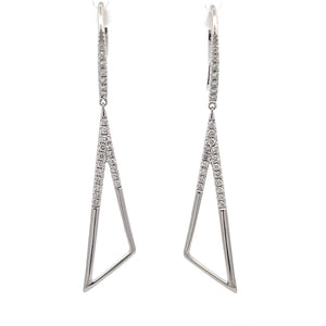 14k White Gold Diamond Dangle Earrings