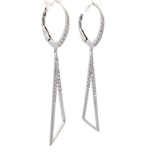 Load image into Gallery viewer, 14k White Gold Diamond Dangle Earrings
