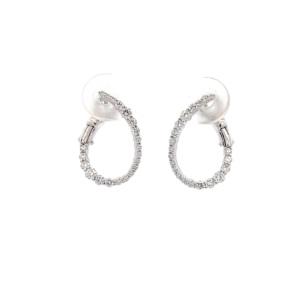 14k White Gold Diamond Earrings