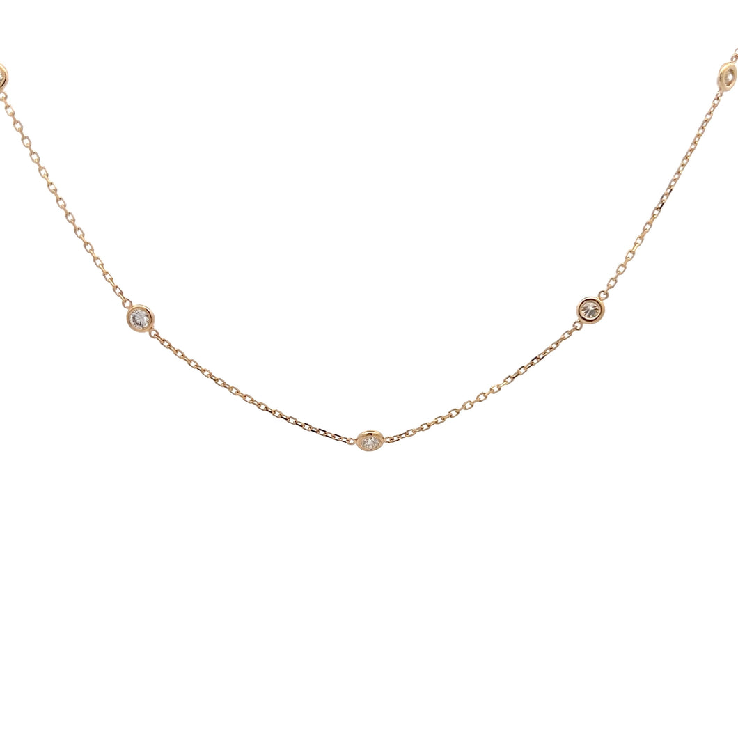 14k Yellow Gold Diamond Necklace