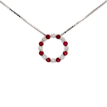 Load image into Gallery viewer, 14k White Gold Ruby and Diamond Pendant
