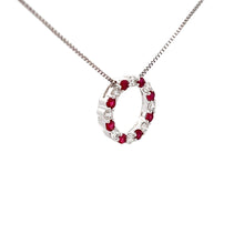 Load image into Gallery viewer, 14k White Gold Ruby and Diamond Pendant
