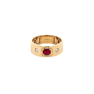 14k Yellow Gold Ruby and Diamond Ring