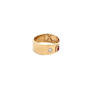 14k Yellow Gold Ruby and Diamond Ring