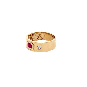 14k Yellow Gold Ruby and Diamond Ring