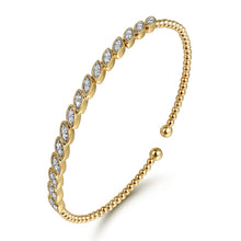 Load image into Gallery viewer, 14k Yellow Gold Bujukan Diamond Cuff Bracelet
