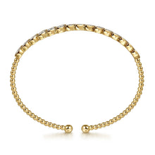 Load image into Gallery viewer, 14k Yellow Gold Bujukan Diamond Cuff Bracelet
