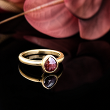 Load image into Gallery viewer, 14k Yellow Gold Rough Cut Diamond Custom Bezel Ring
