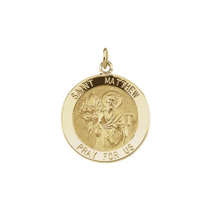 14k Yellow Gold St. Matthew Medal Pendant