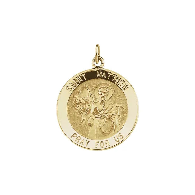 14k Yellow Gold St. Matthew Medal Pendant