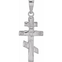 Load image into Gallery viewer, 14k White Gold Orthodox Cross Pendant
