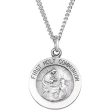 Load image into Gallery viewer, Sterling Silver First Communion Medal Necklace
