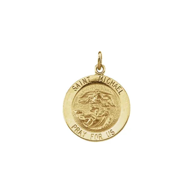 14k Yellow Gold St. Michael Medal Pendant