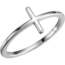 Load image into Gallery viewer, 10k White Gold Sideways Cross Ring
