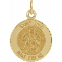 Load image into Gallery viewer, 14k Yellow Gold St. John the Evangelist Medal Pendant
