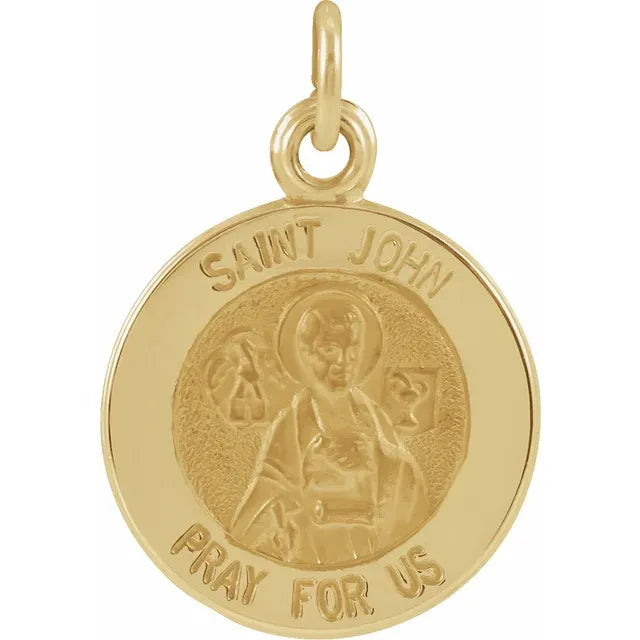 14k Yellow Gold St. John the Evangelist Medal Pendant