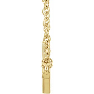 14k Yellow Gold Sideways Cross Necklace