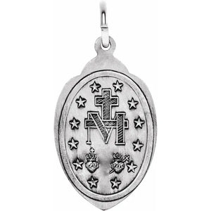 Sterling Silver Miraculous Medal Pendant