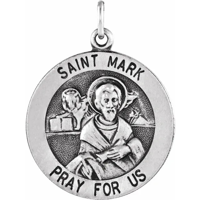 Sterling Silver St. Mark Medal Pendant