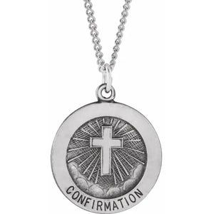 Sterling Silver Confirmation Medal Necklace