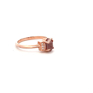 14k Rose Gold Rough Cut Diamond Ring