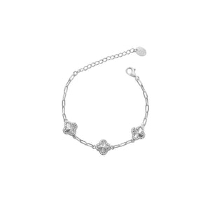 Shine Bright! Burst Clover Chain Bracelet (silver)