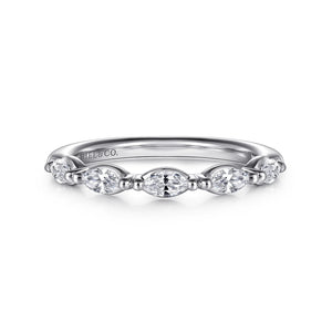 14k White Gold Diamond Band