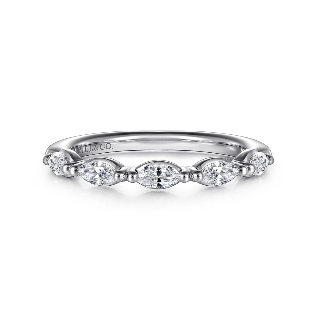 14k White Gold Diamond Band