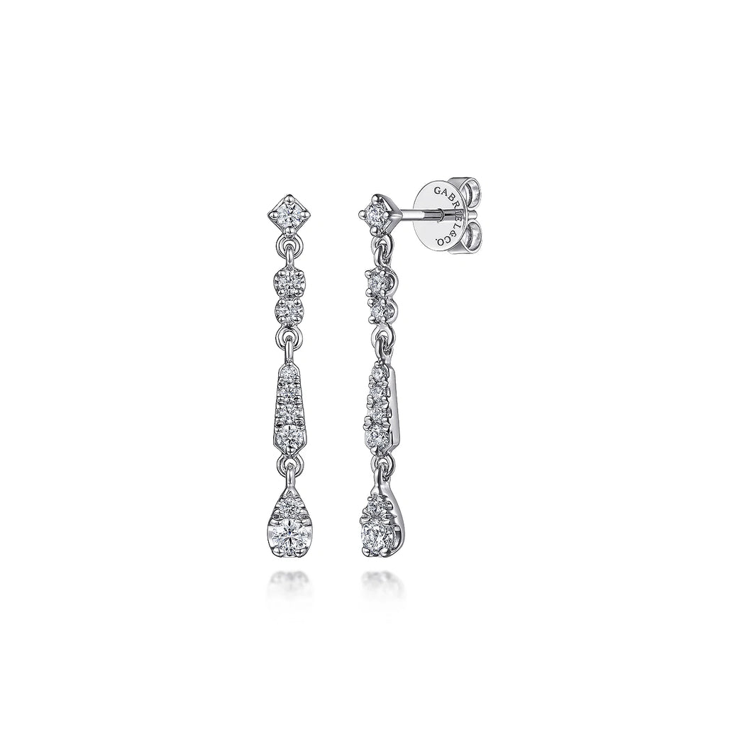 14k White Gold Diamond Earrings
