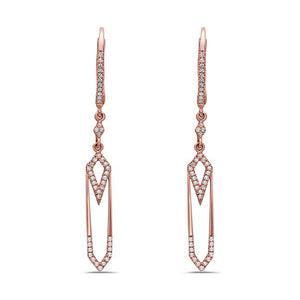 14k Rose Gold Diamond Earrings
