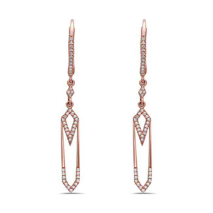 14k Rose Gold Diamond Earrings