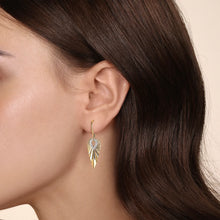 Load image into Gallery viewer, 14k Two Tone Diamond Earrings
