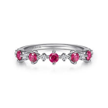 Load image into Gallery viewer, 14k White Gold Ruby and Diamond Ring
