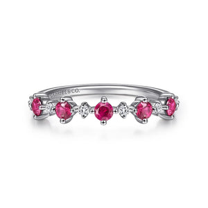 14k White Gold Ruby and Diamond Ring