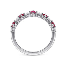 Load image into Gallery viewer, 14k White Gold Ruby and Diamond Ring
