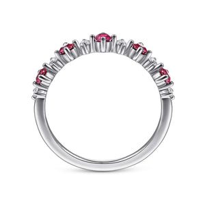 14k White Gold Ruby and Diamond Ring